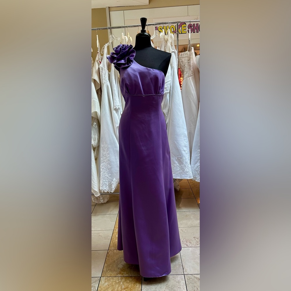 Long purple Alfred Angelo evening gown style Q83961